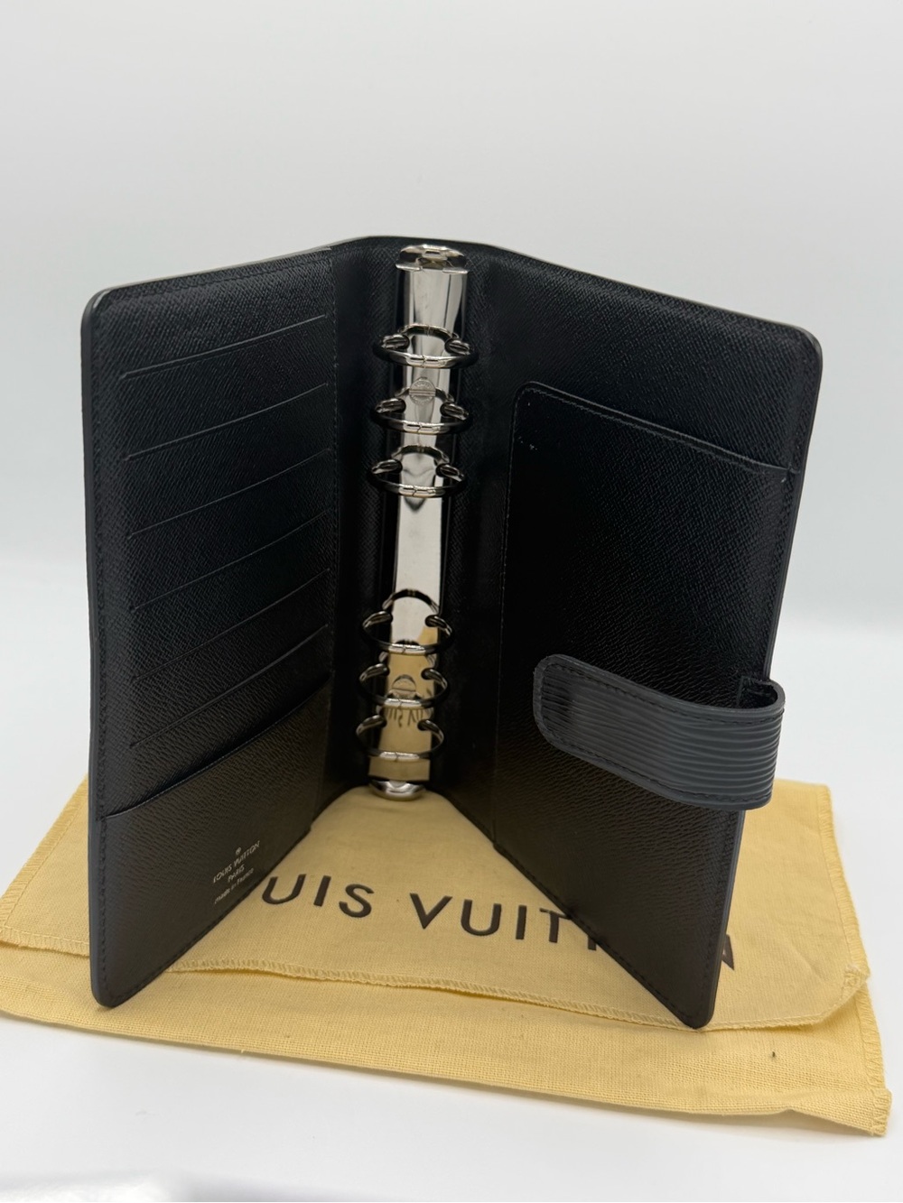 Louis Vuitton Agenda MM (Medium Ring) Ridge Noir Black Epi Leather - Picture 2 of 5